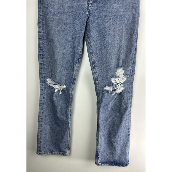*Altered* Agolde Riley High Rise Straight Crop Distressed Denim Jeans 26" Waist - Picture 3 of 11